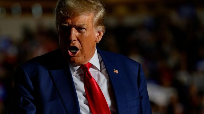 US President Donald Trump enters Erie Insurance Arena for a political rally while campaigning for the GOP nomination in the 2024 election. Picture: Getty