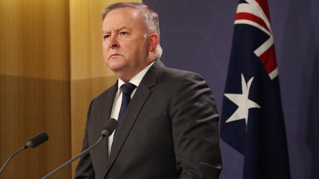 Anthony Albanese declined to take a stand over the go-slow strike on the docks. Picture: Richard Dobson