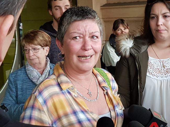 Joanne Wynne, mother of road crash victim Shane Zelenko, outside court following the sentencing of killer driver David Edward Goddard. Picture: Sean Fewster