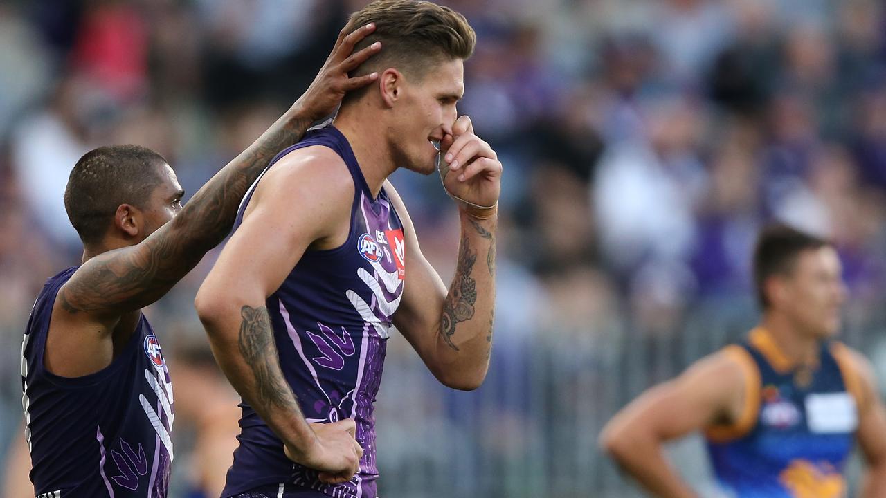 Rory Lobb during a game at Optus Stadium this season.