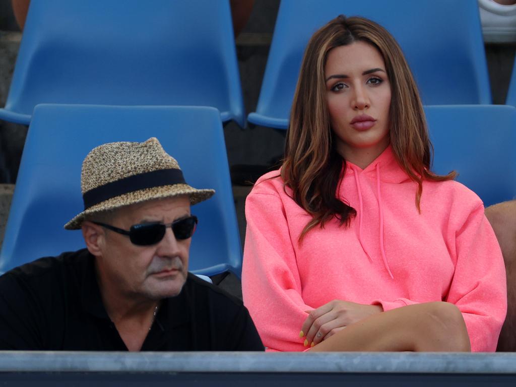 Vanessa Sierra watching Bernard Tomic at the Australian Open.