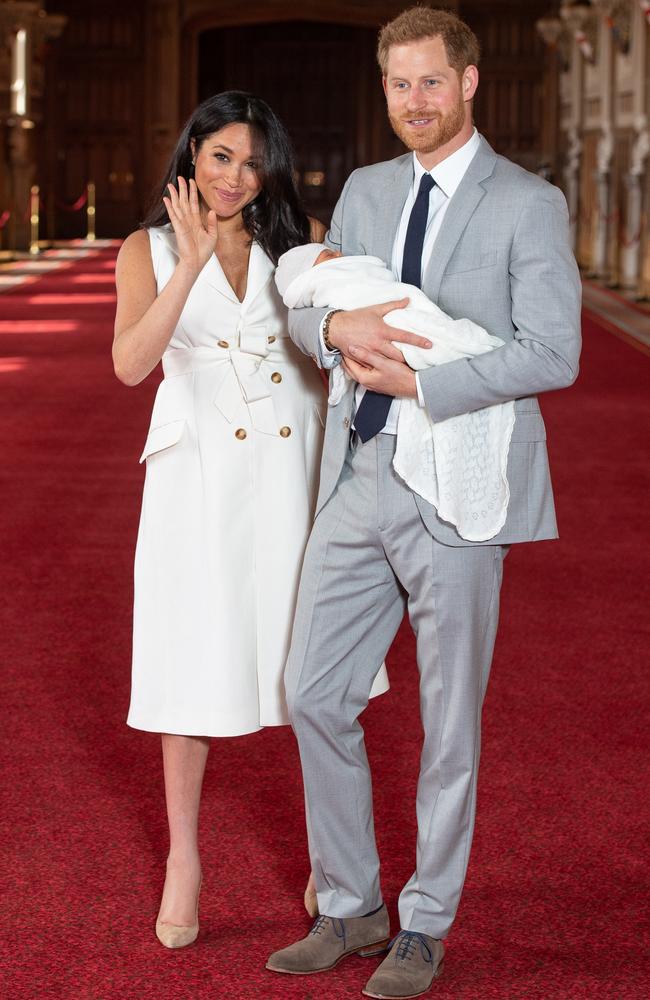 The couple broke with protocol and showed off Archie days after he was born, rather than immediately. Picture: Getty Images