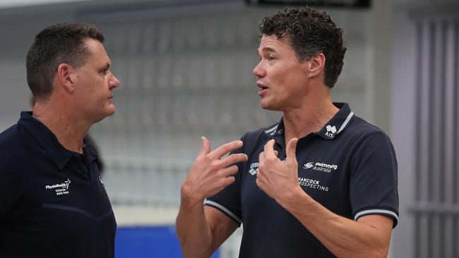 The taskforce could the end the recruitment of foreign coaches such as former head swimming coach Jacco Verhaeren, right. Picture: Brett Costello