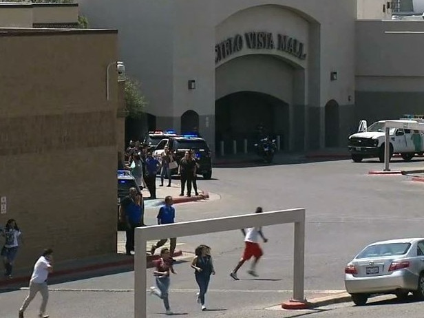 People flee the Cielo Vista Mall in El Paso Texas after a shooting. Picture: Supplied