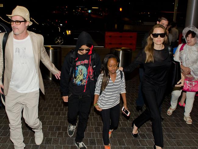 Pitt - seen here with his family in 2014 - is reportedly estranged from his children. Picture: GVK/Bauer-Griffin/GC Images