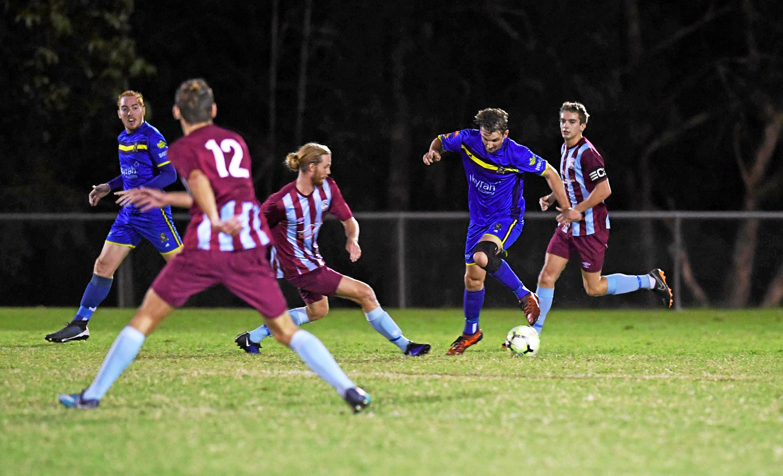 Gympie United Gladiators vs Coolum FC - #14 Oliver Wittkopf. Picture: Troy Jegers