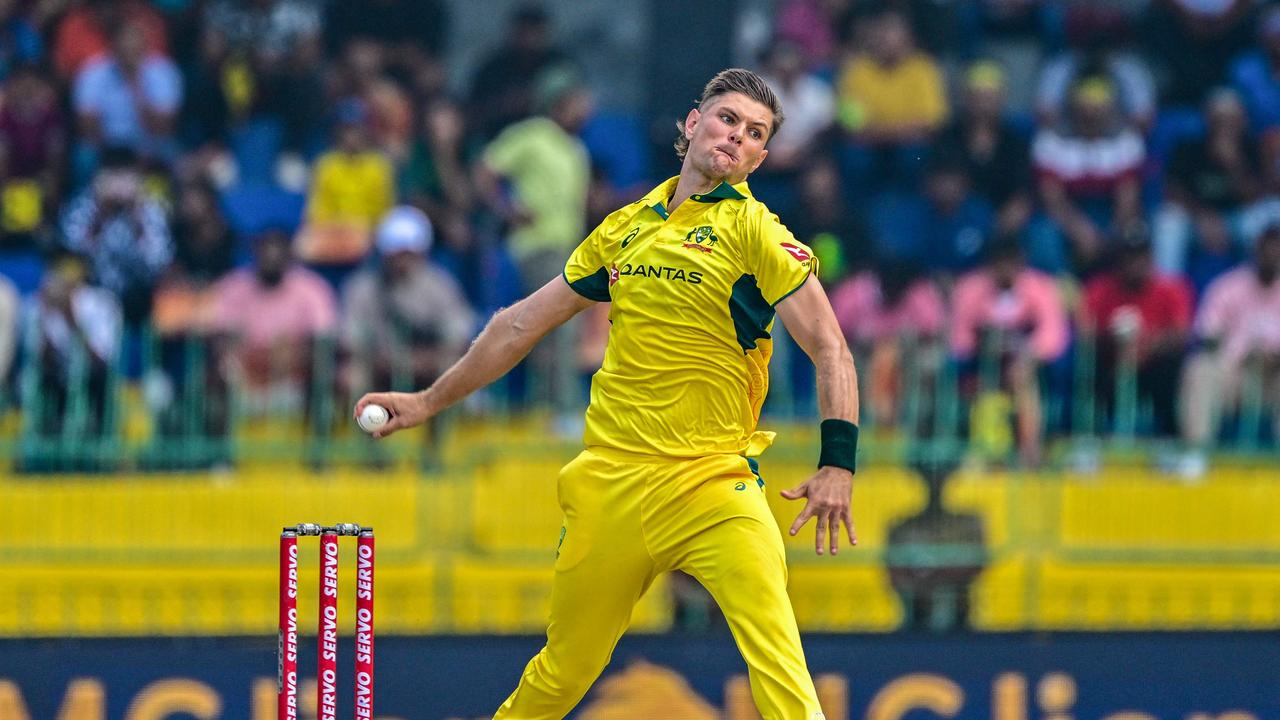 Aaron Hardie opened the bowling for Australia in Sri Lanka. Picture: Ishara S. Kodikara / AFP