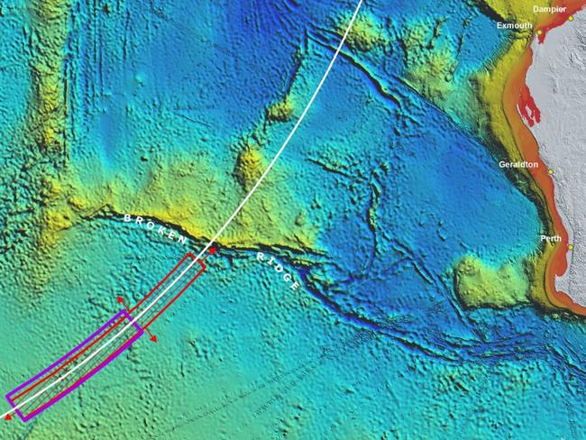 The search zone for MH370. Picture: Supplied