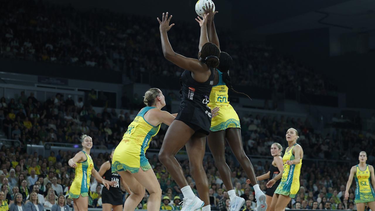 Sunday Aryang of Australia intercepts the ball. Picture: Daniel Pockett/Getty Images