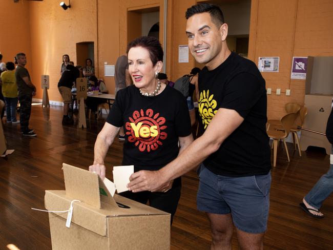 Sydney Lord Mayor Clover Moore and Sydney MP Alex Greenwich cast their vote: Picture: Sunday Telegraph/ Brendan Read