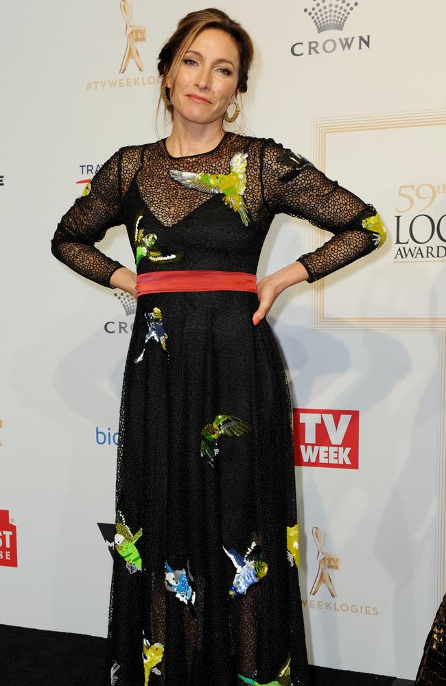 Australian actor Claudia Karvan arrives at the 2017 Logie Awards at the Crown Casino in Melbourne, Australia, Sunday, April 23, 2017. Picture: AAP Image/Joe Castro