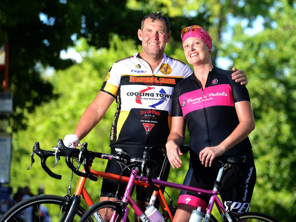 Ross Dunn and Julie Elms from Townsville at the Stage 2 finish. Photo: Tom Huntley.