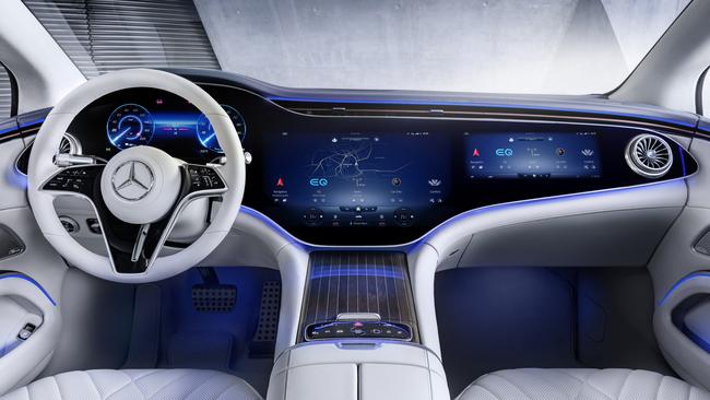 The brand’s new hyperscreen dominated the interior.