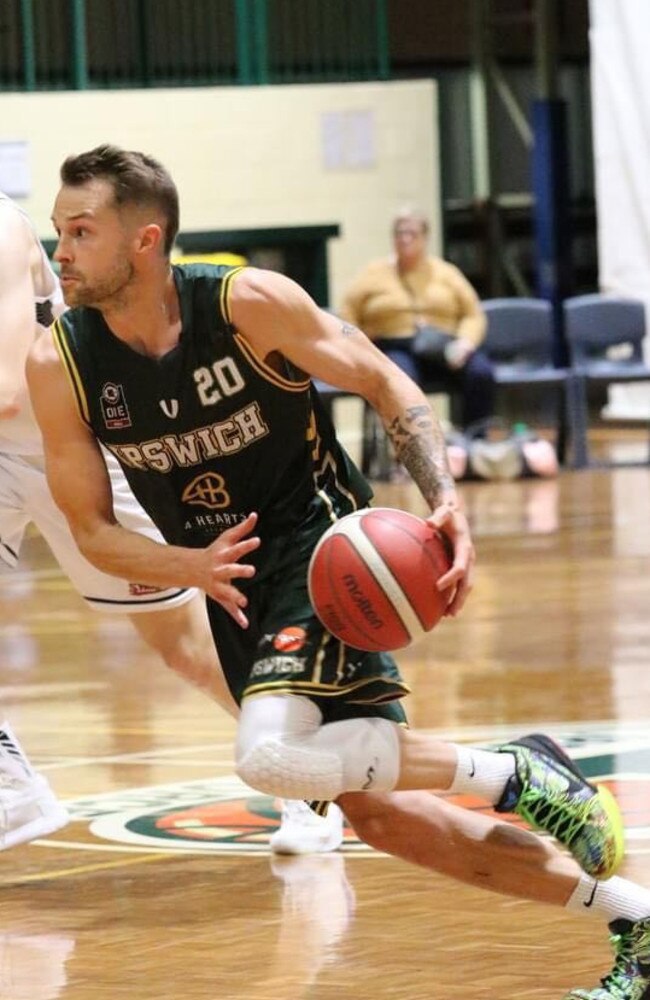 Ipswich Force basketballer Nathan Sobey playing in the 2020 Queensland State League competition.