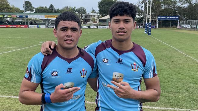 Keebra Park State High Walters Cup duo Lennox whaiapu and Israel Lotaki. Picture: Andrew Dawson