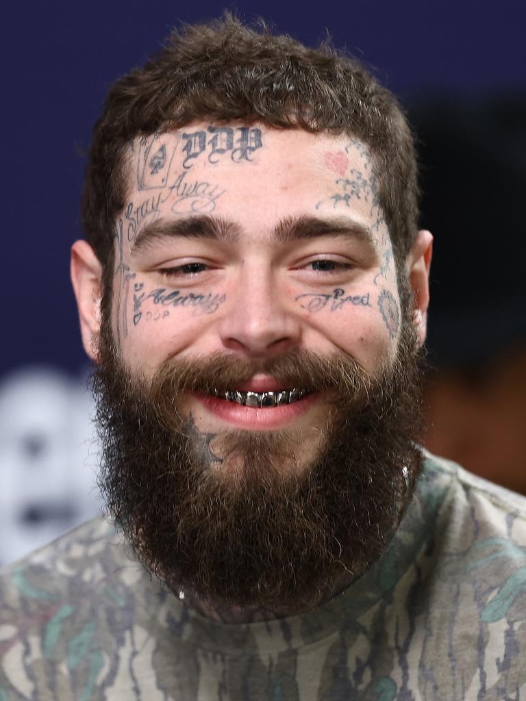 American rapper and singer Post Malone also has a lot of face tattoos. Picture: Tim Nwachukwu/Getty Images