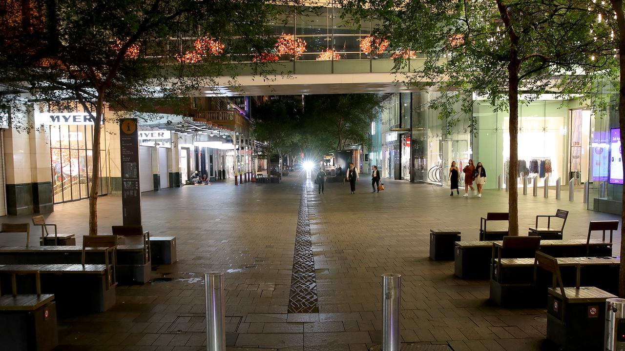 An empty Pitt St in Sydney’s CBD. Picture: Toby Zerna