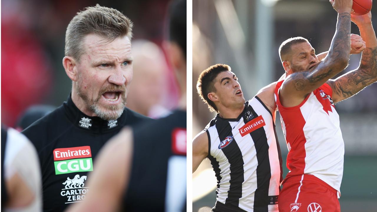 The 3-2-1: Nathan Buckley, Brayden Maynard and Lance Franklin.