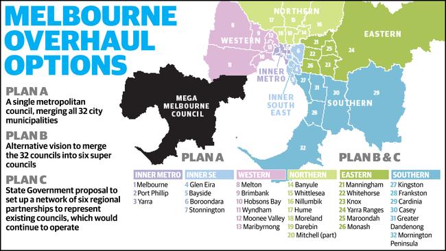 Proposed council overhaul options.