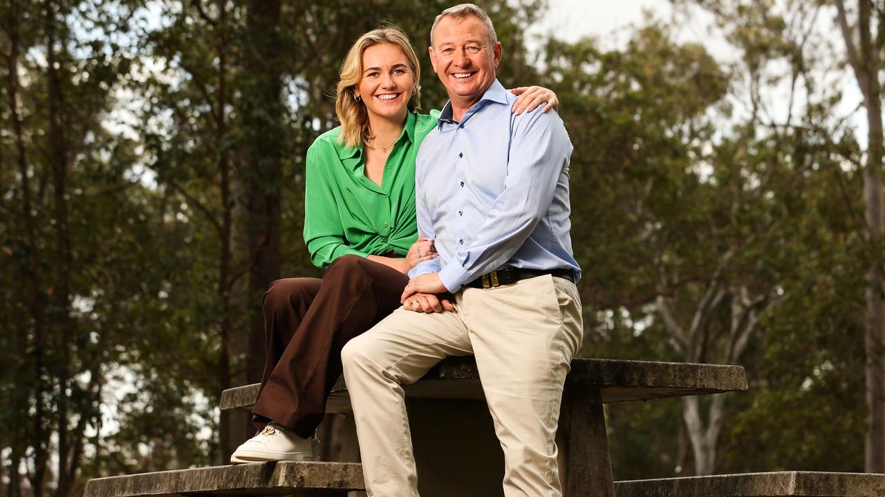 Steve Titmus alongside daughter and Australian Olympic swimmer Ariarne Titmus. Picture: Zak Simmonds