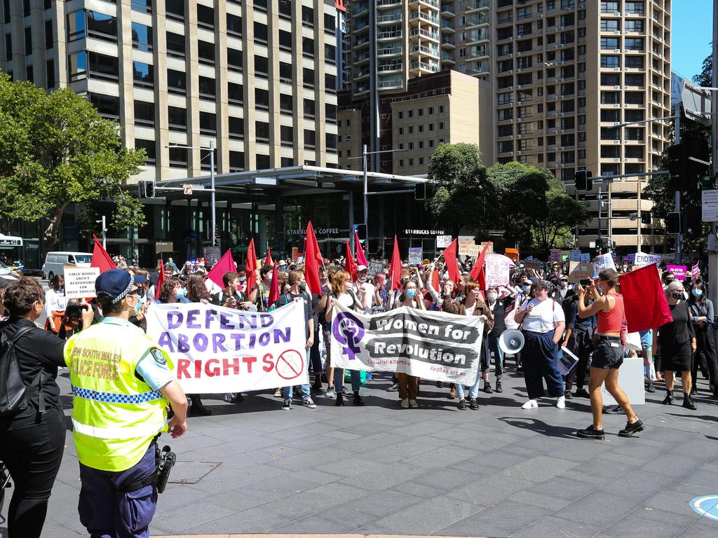 A view of the march taking place today in Sydney. Picture: Gaye Gerard/NCA NewsWire