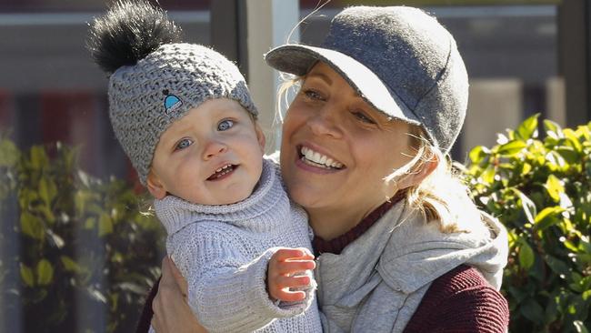 Carrie Bickmore smiles with her giggling daughter Evie on a recent play date.