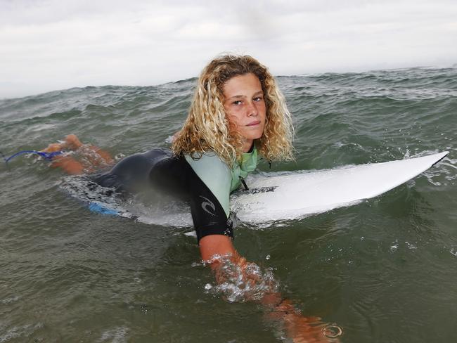 Rhys Stewart, 15, was doing surfing as his school sport activity when it was cancelled. Picture: Jason O'Brien