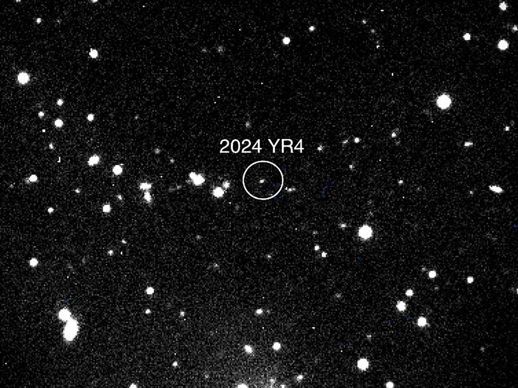 This handout picture provided by NASA on January 31, 2025 shows asteroid 2024 YR4 as observed by the Magdalena Ridge 2.4m telescope at the New Mexico Institute of Technology on January 27, 2025. (Photo by Handout / NASA/Magdalena Ridge 2.4m telescope/New Mexico Institute of Technology/Ryan / AFP)