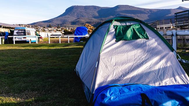 Tents at Hobart Showgrounds Picture: Linda Higginson