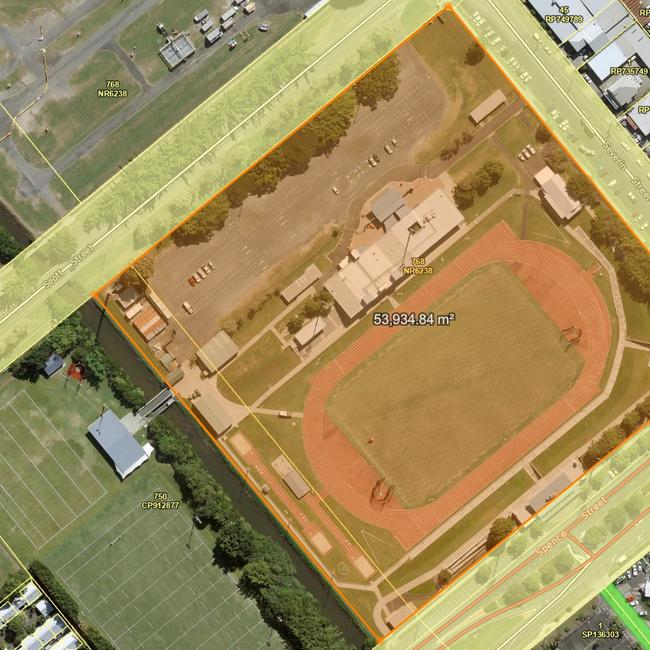 Barlow Park and its existing surrounds total 53,934sq m, meaning it would be a squeeze to get a full stadium and all attached parking and residual facilities on the site alone. Picture: Supplied