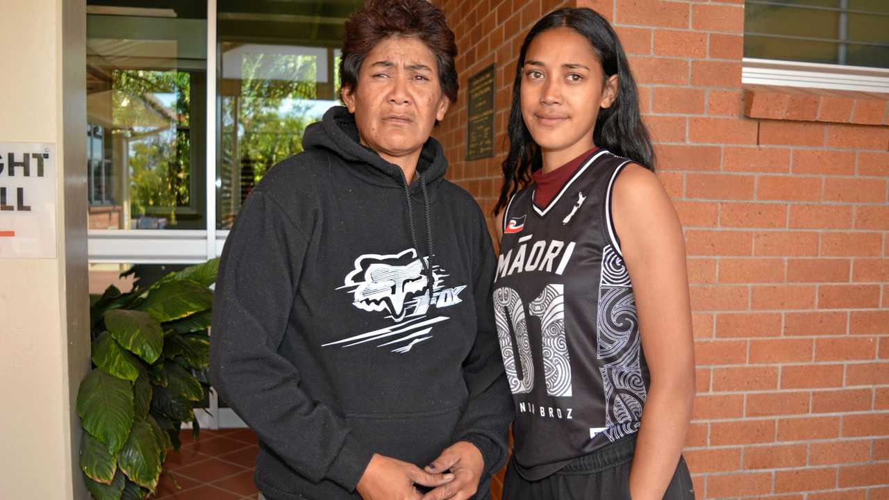 Charlene Manuel with her daughter Charlene Manuel escaped the fire with their family. Picture: Meg Bolton