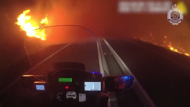 Incredible police vision from Sunshine Coast bushfire. Video: QPS