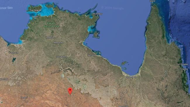 Tennant Creek, pinned in red, is located about 500kms north of Alice Springs, in the NT.