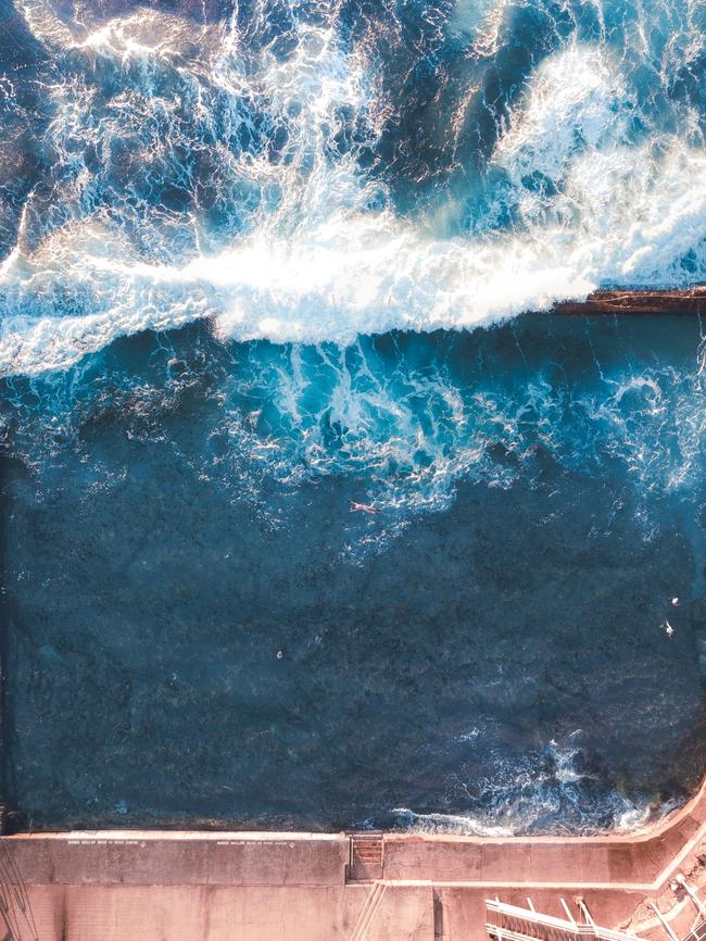 Aerial photograph of Coogee Beach ocean baths, Sydney, Australia. Picture: @Danielnnng/ Supplied.