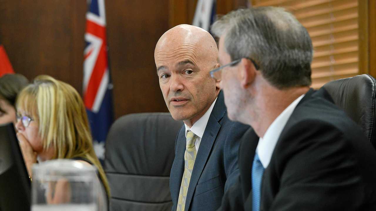 The current CEO and Mayor of Gympie council, Bernard Smith and Mick Curran. Picture: Renee Albrecht