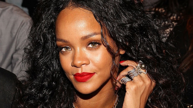 Rihanna rocks a red lip. Image: Getty Images