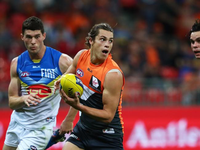 GWS Giants’ Jack Steele in action during an AFL match against the Gold Coast Suns at Spotless Stadium. Picture. Phil Hillyard