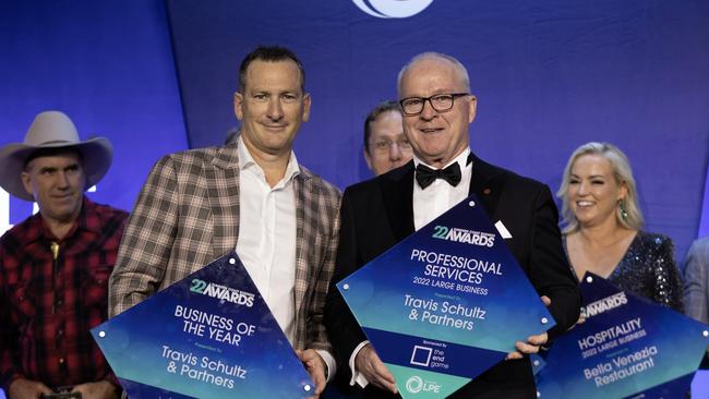 Business of the Year winner Travis Schultz with Sunshine Coast Mayor Mark Jamieson.