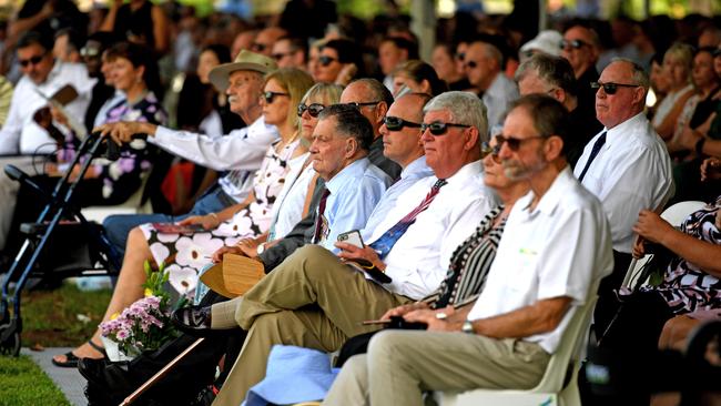 The crowd takes in the Bombing of Darwin commemoration services. Picture: Che Chorley