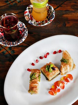 Turkish baklava uses pistachios.