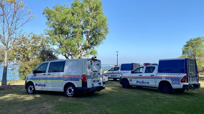 NT Police, St John Ambulance and SES crews were called to the Darwin Esplanade on Sunday morning after a woman fell down a cliff. Picture: Supplied