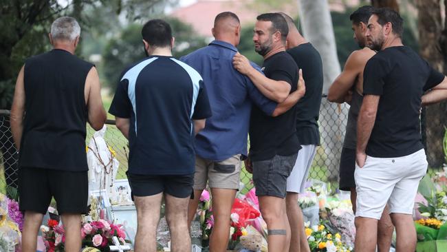 Danny Abdallah supported by friends at the crash scene in 2020. Picture: John Grainger