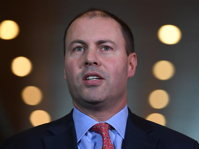 Energy Minister Josh Frydenberg commenting on the electricity market review by Chief Scientist Alan Finkel. Picture: AAP Image/Lukas Coch