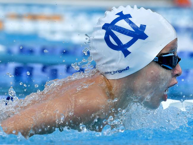 Swimmers from St Josephs Nudgee college.GPS junior swimming championship at the Nudgee College. Thursday March 17, 2022. Picture, John Gass