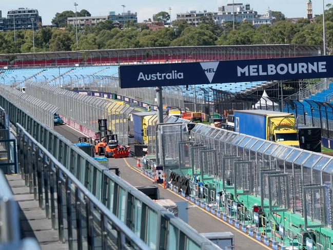 The first look of the Albert Park track . Picture: Tony Gough