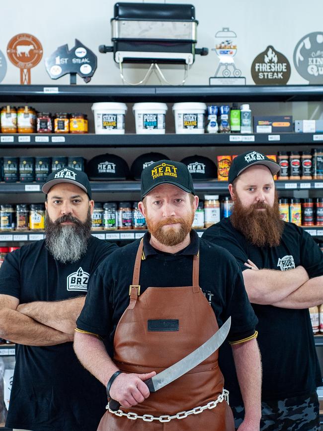 Meat Your Needs Clapham owners Adriano Andrade, Kane Laundry and Kyle Leffers. Picture: Meat Your Needs