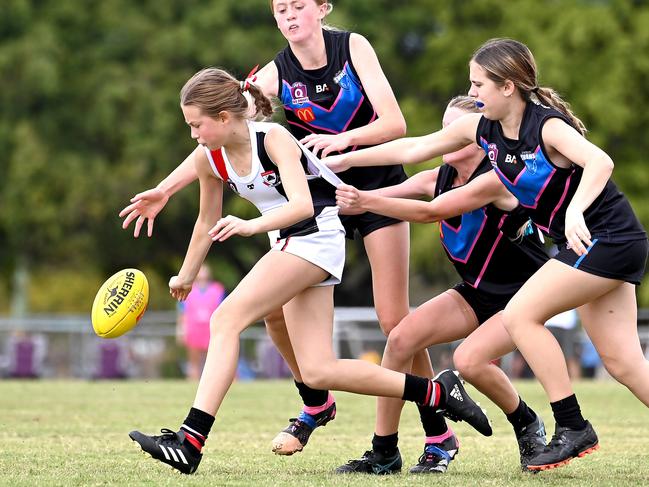 Action from Saturday's McDonaldâ€™s South East Queensland Youth Grand Finals played at Yeronga AFC. 2 September 2023. Picture, John Gass