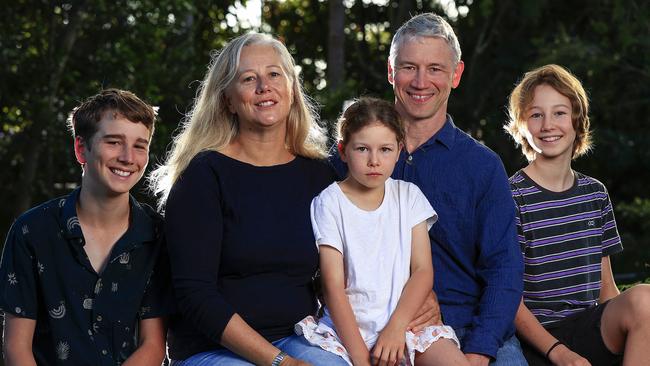 Byron Vallentine and Anthea Dare with their children Taran, Kaiya and Naomi Vallentine