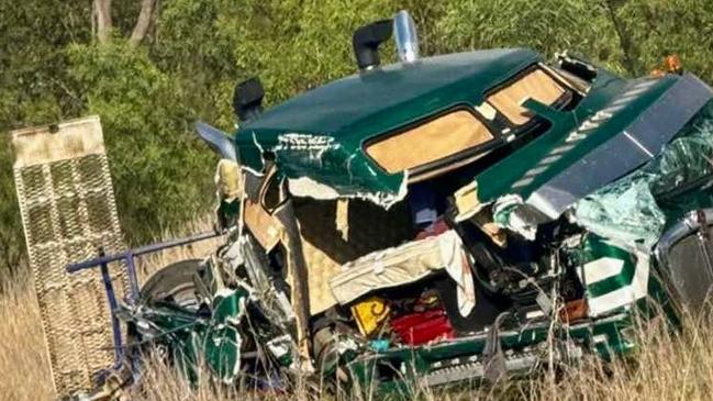 A man died in a two-truck crash on the Capricorn Highway south west of Rockhampton in Central Queensland.