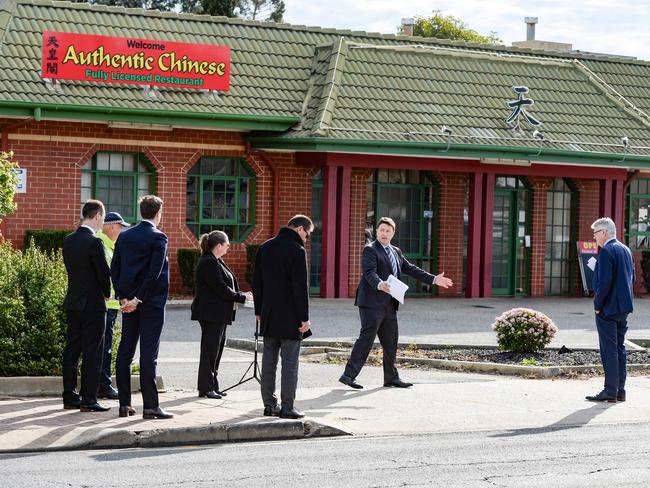 A site court visit during the trial of Alexander Campbell in the carpark of the Authentic Chinese restaurant on Morphett Rd, Glengowrie. Picture: Brenton Edwards